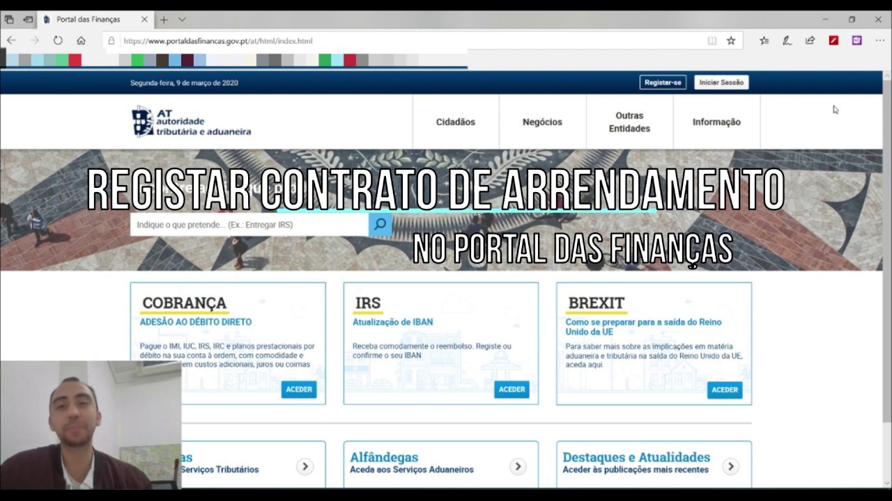 Registar contrato arrendamento no portal das finanças