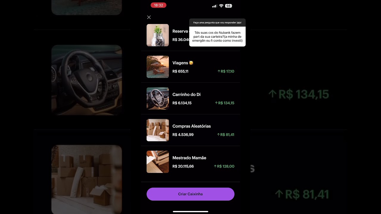 Como eu organizo as minhas CAIXINHAS do NUBANK? #finanças #investimentos #nubank